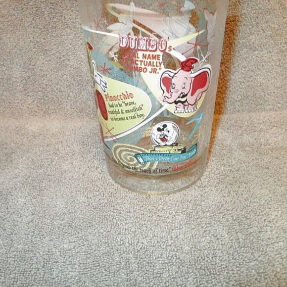 Vtg DISNEY World 100 Years of MAGIC Drinking GLASS Atomic Starburst HATTER Bambi - Picture 8 of 10